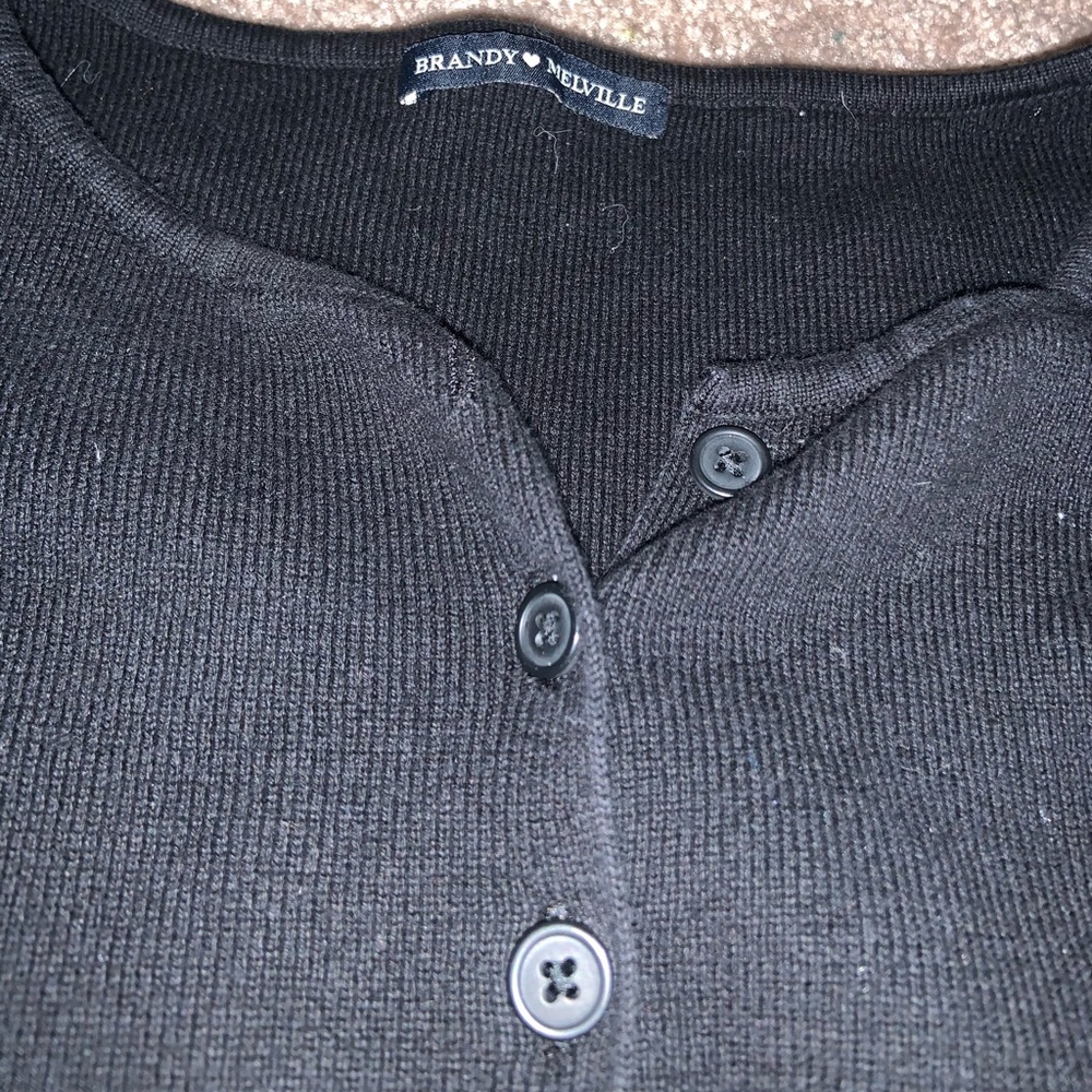 Brandy melville Cropped black ribbed cardigan